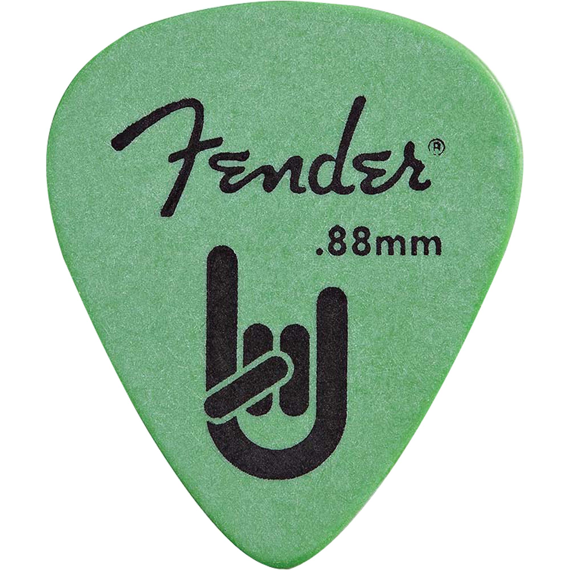 Palheta Rock-on Touring Pick 0.88 Medium Heavy Green Fender (c/ 12unid.) 