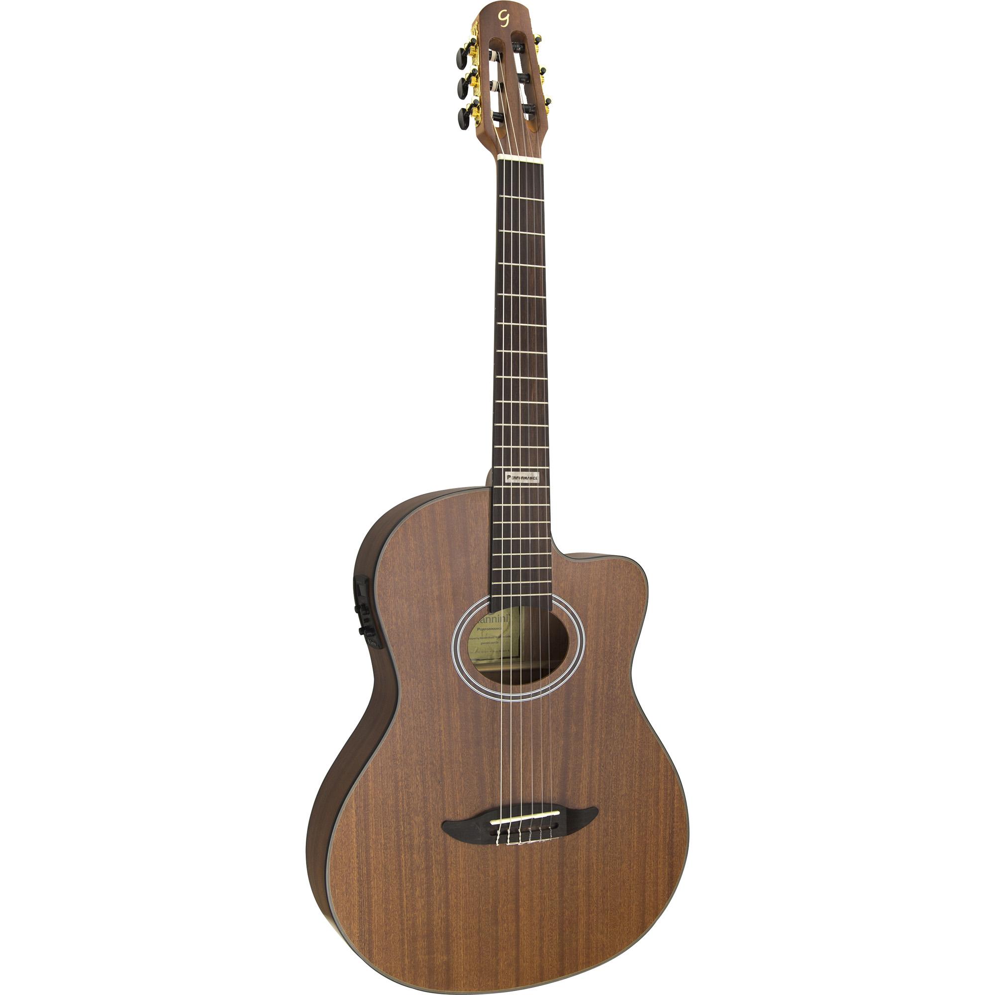 Violão Eletroacústico Flat Cutaway Nylon Gnf-3 Walnut Satin Giannini 