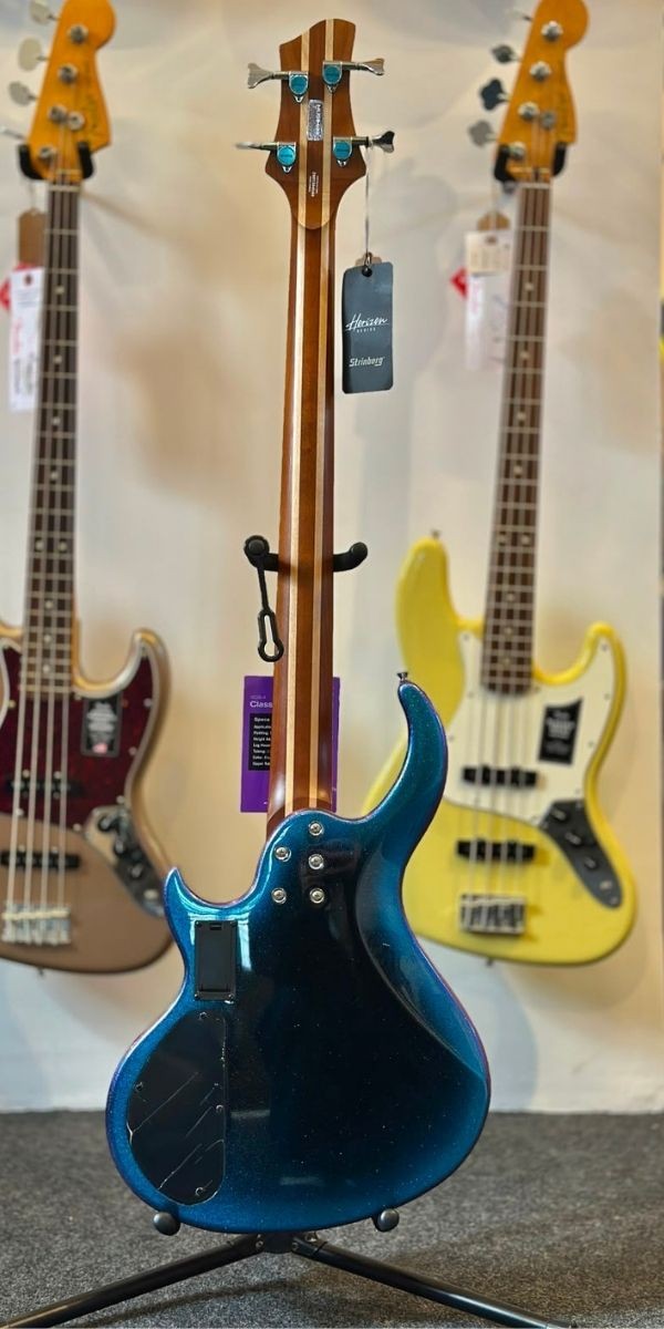 Contrabaixo Strinberg Horizon H4b Ativo 4 Cordas Chameleon Blue Burst Com Bag 