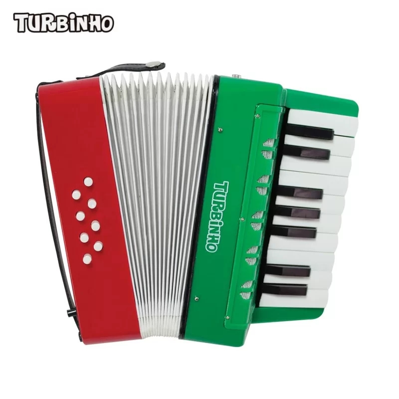 Acordeon Turbinho 104 rg 8 Baixo 17 Teclas Vermelho e Verde 