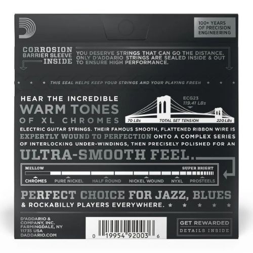 Encordoamento Para Guitarra 10-48 D'addario xl Chromes Ecg23 