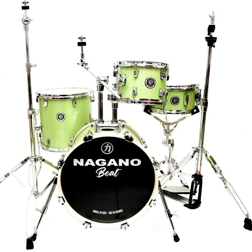 Bateria Nagano Beat Blue Sparkle Gig Green Sparkle 16/10/13/12 cx Com Ferragens 