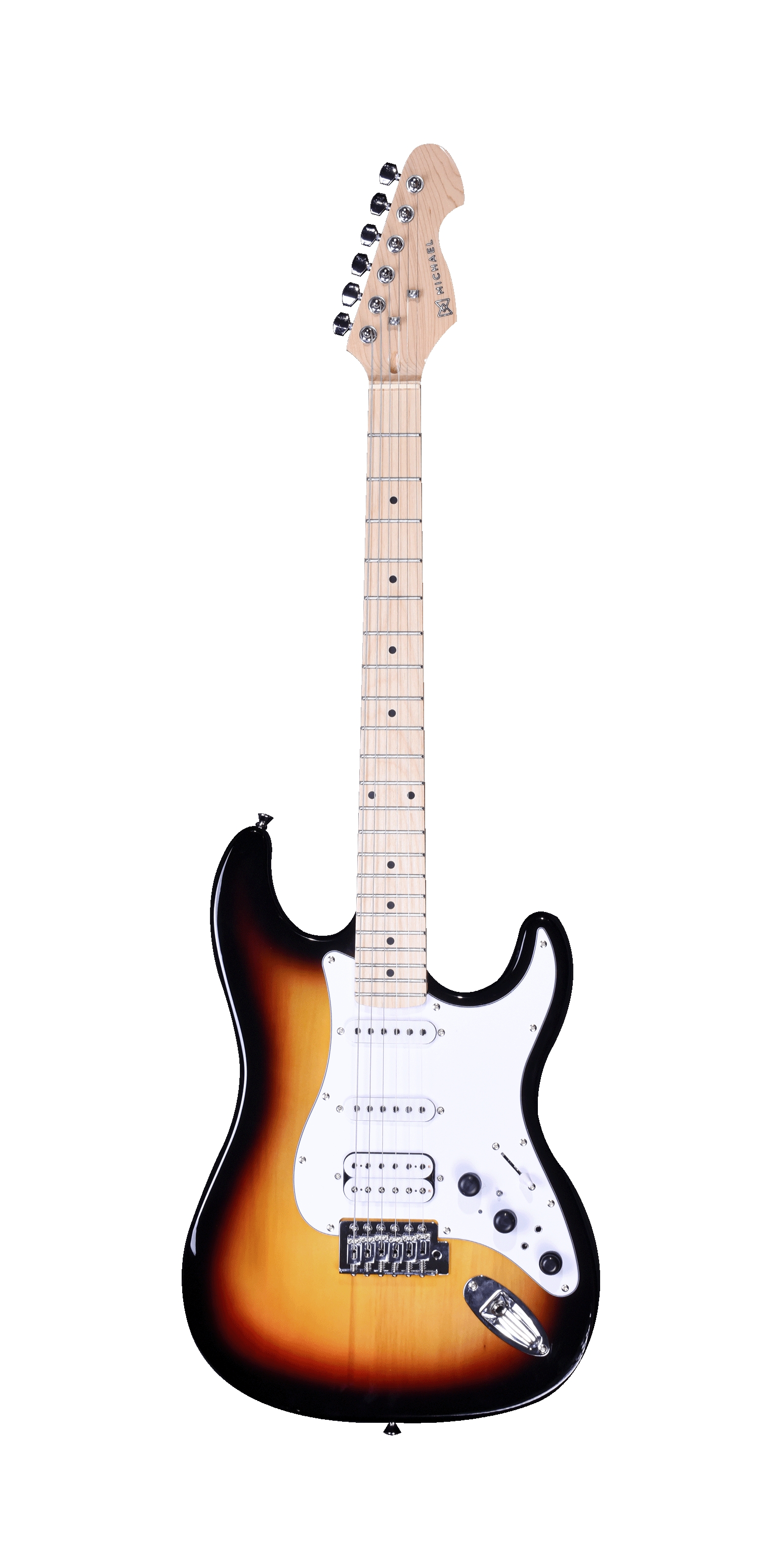 Guitarra Stratocaster Michael Rocker Gms250 Sunburst Escudo Branco 