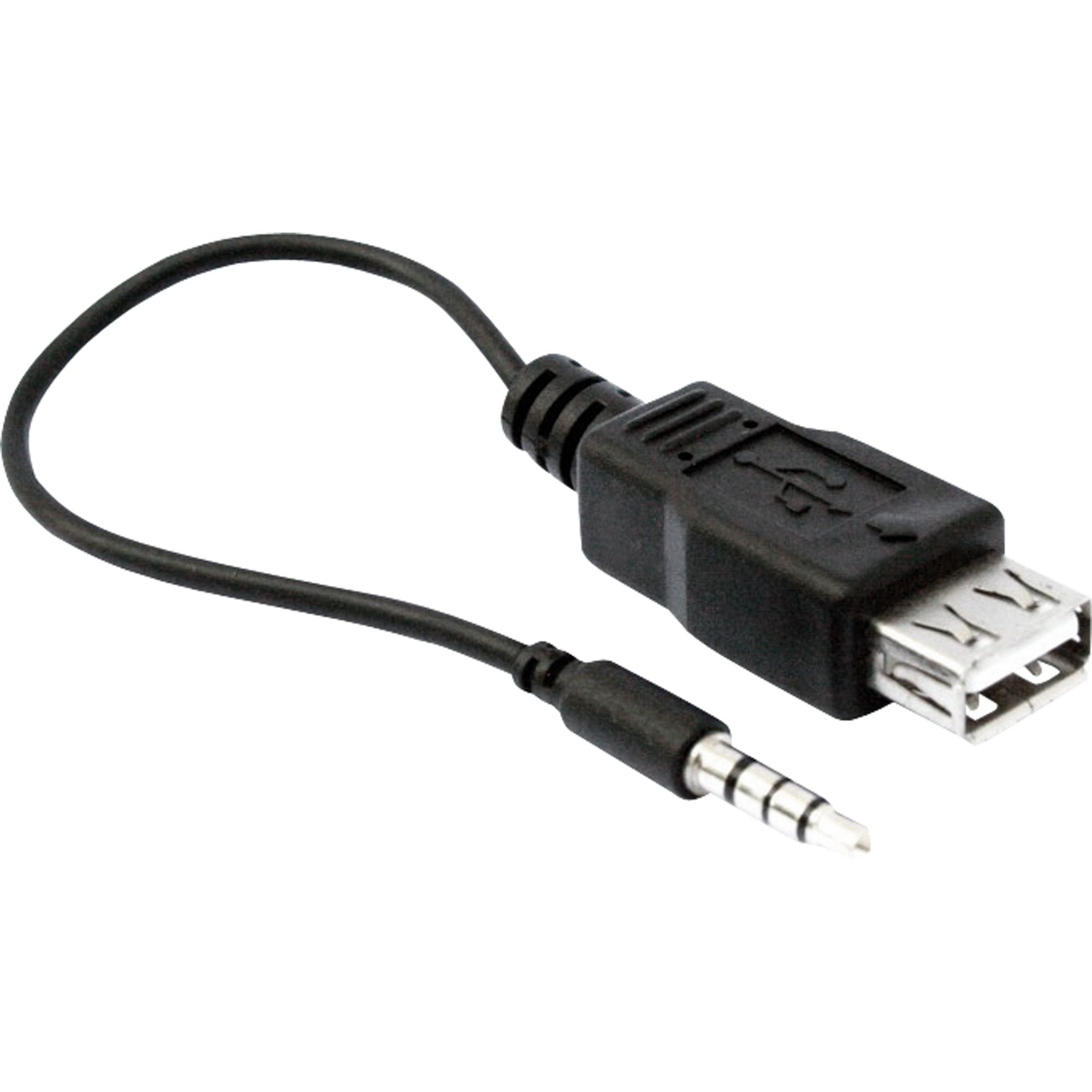 Cabo p2 Plug 3.5mm x Usb 2.0 Fêmea Preto Tblack 