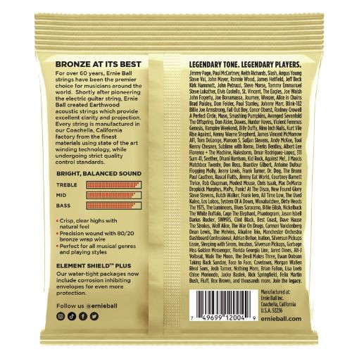 Encordoamento Violão Aço Ernie Ball 011.052 Light 