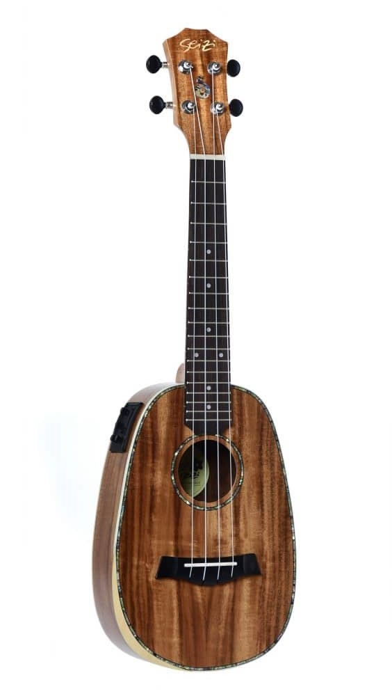 Ukulele Seizi Bora Bora Plus Pineapple Concert Eletracústico Koa Com Bag 