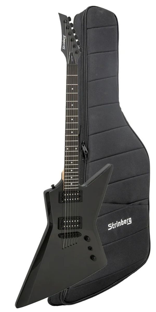 Guitarra Strinberg Exs480 ob Explorer Onyx Black hh Alnico v Com Bag 
