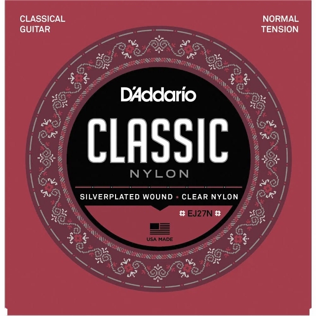 Encordoamento Violão Nylon D'addario Classic Ej27n Tensão Normal 