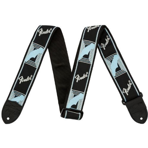 Correia Fender Monogrammed Strap Black Light Grey Blue 2” Para Guitarra Baixo e Violão 
