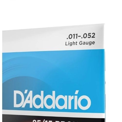 Encordoamento Para Violão Aço 11-52 Com Corda Extra Pl011 D'addario 85/15 Bronze Ez910-b 