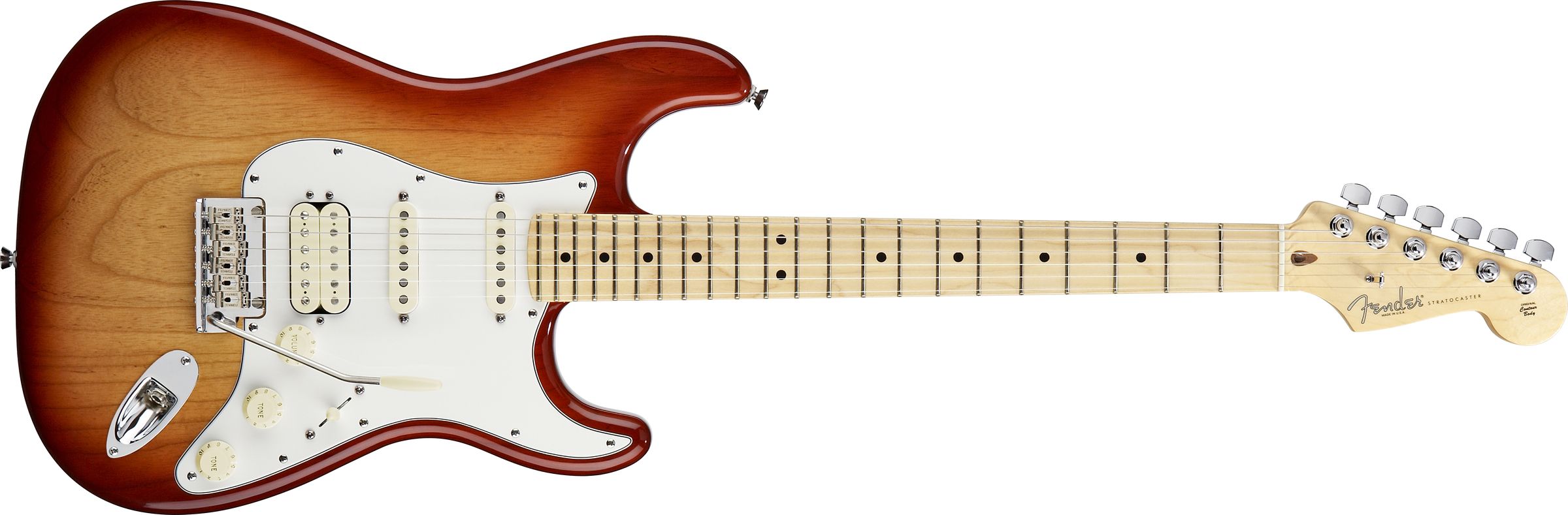 Guitarra Fender 011 3102 - am Standard Stratocaster Ash Hss mn - 747 - Sienna Sunburst 