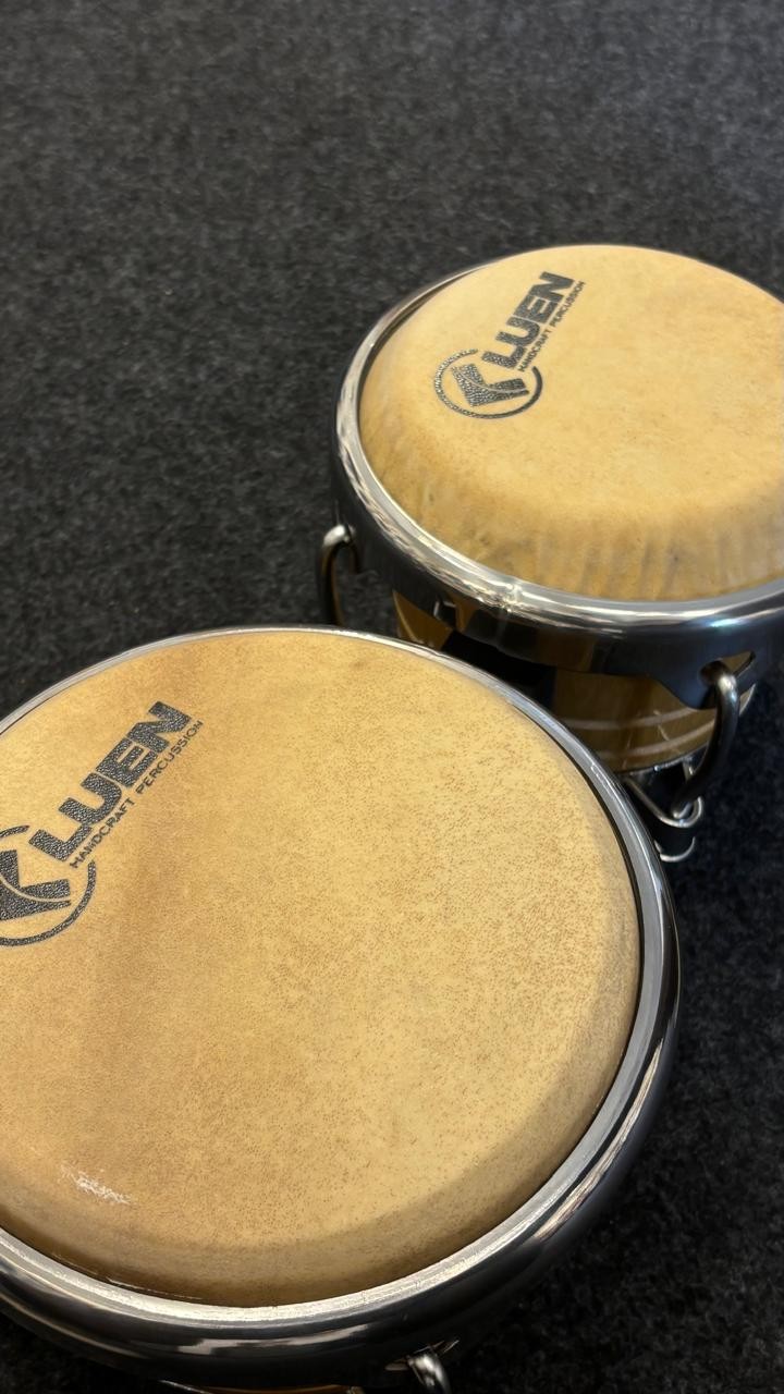 Bongo 6"e 7" Luen Madeira Natural Cromado Animal 45000 