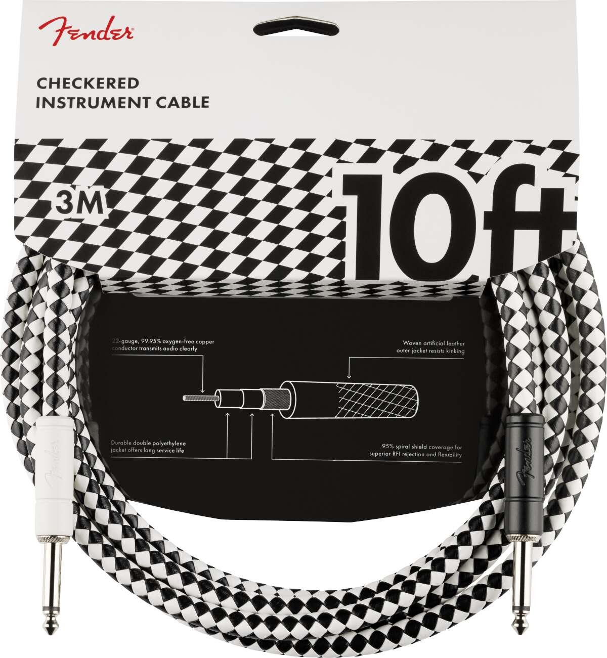 Cabo Instrumento P10 Fender Pro 10 Checkboard 3m 