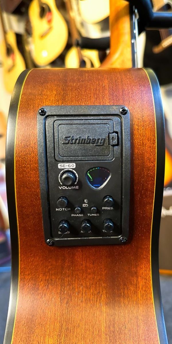 Baixolão Strinberg Sb-240c Eletroacústico Mahogany Fosco 4 Cordas Com Afinador 