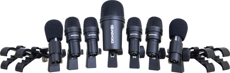 Kit Microfones Soundvoice Para Bateria e Baixo Bass Kb-07 