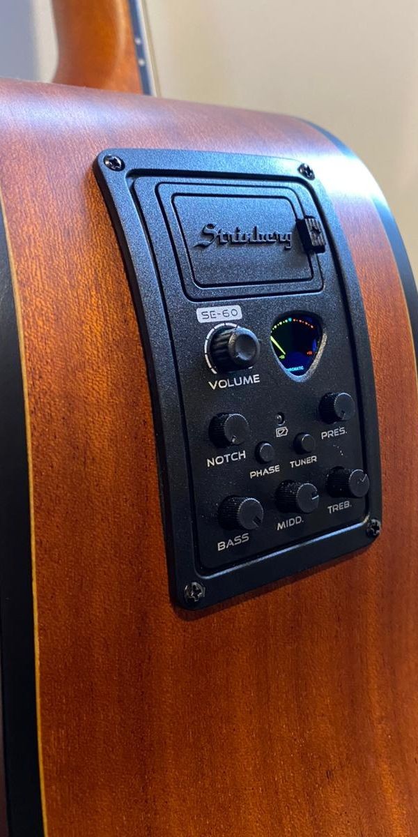 Violão Eletroacústico Strinberg Sd200c ns Black Series Folk Cutaway — Aço, Pré Se-60 e Acabamento Fosco 