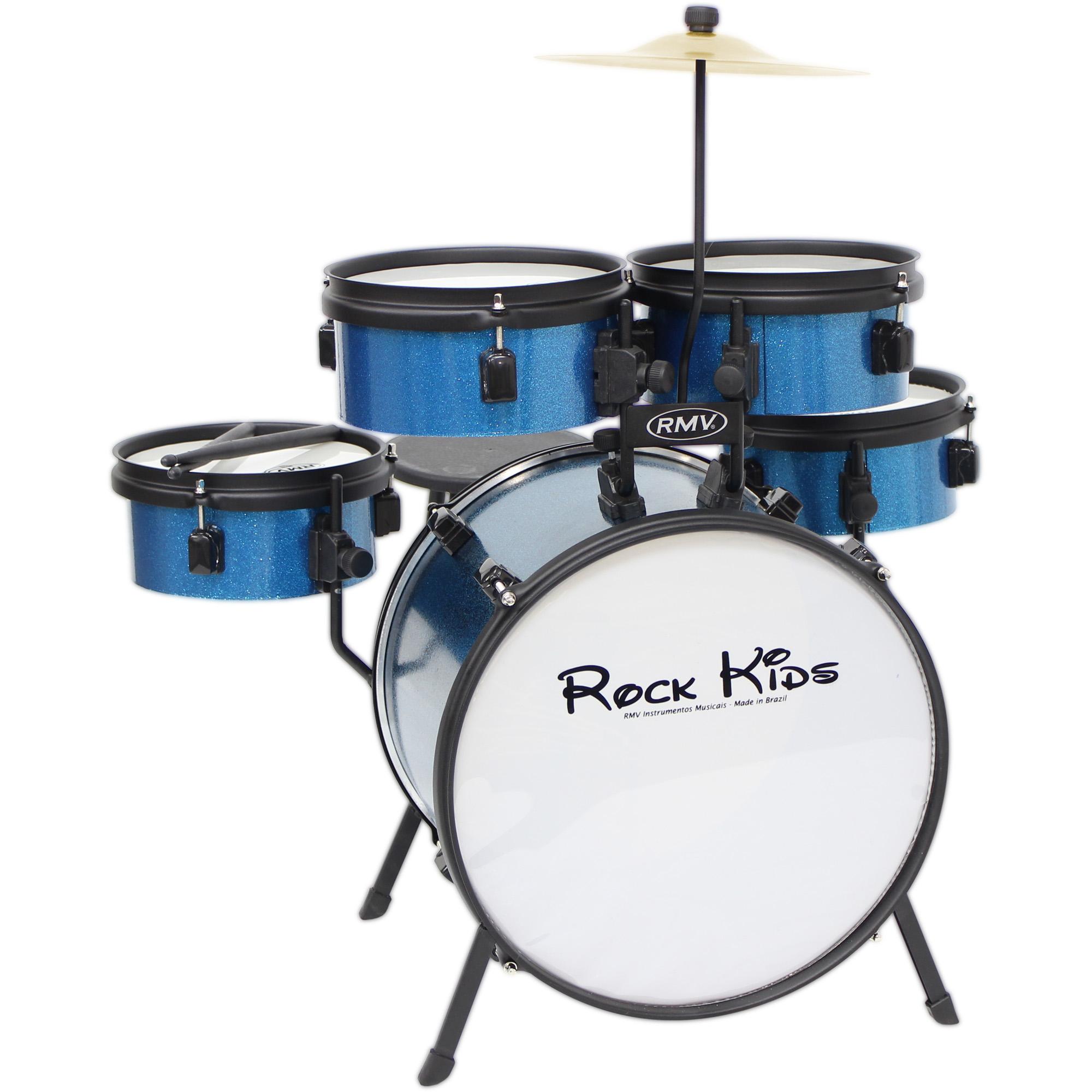 Bateria Infantil Rock Kids Azul Rmv 