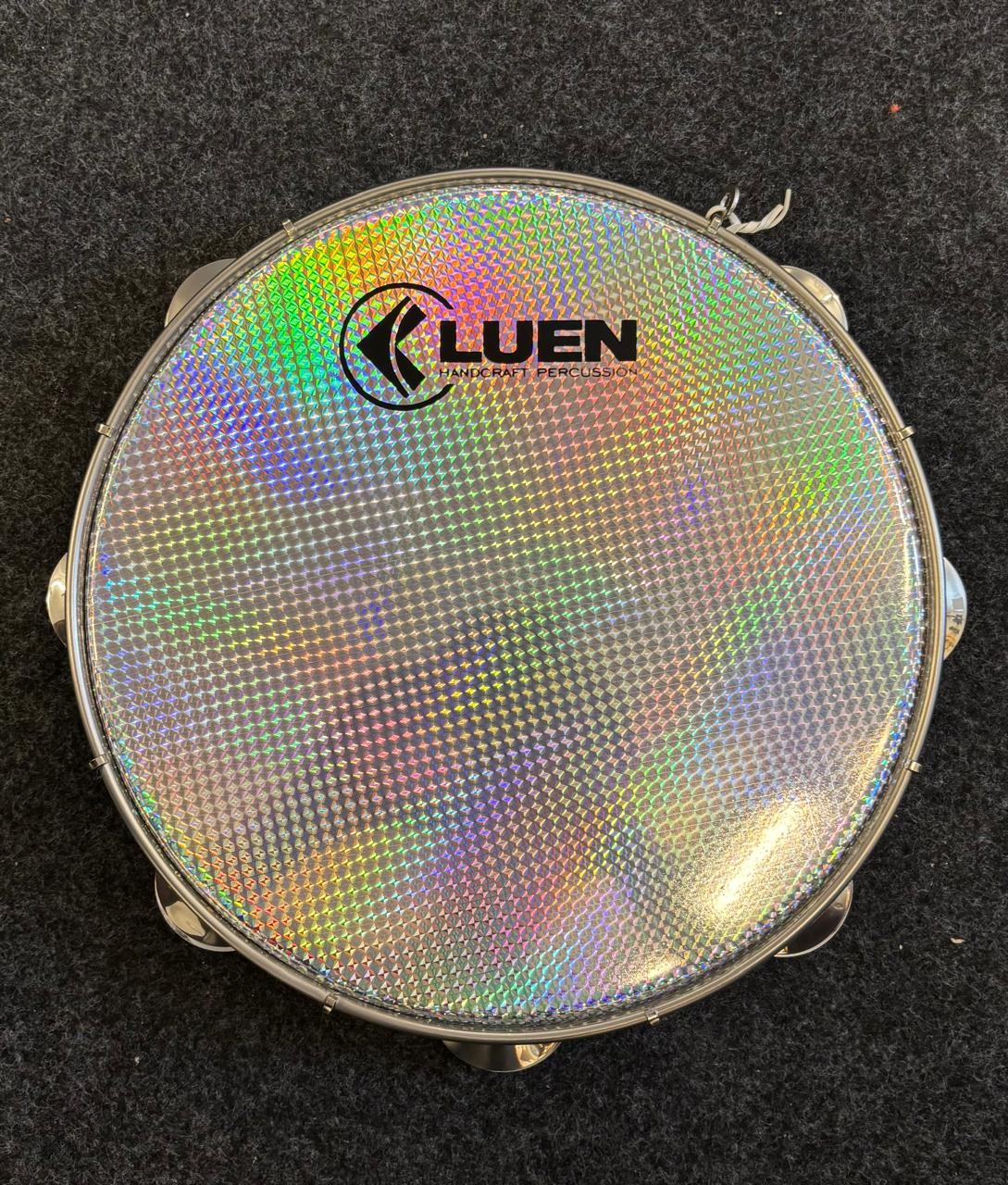 Pandeiro 12" Luen Preto Pele Holográfica 