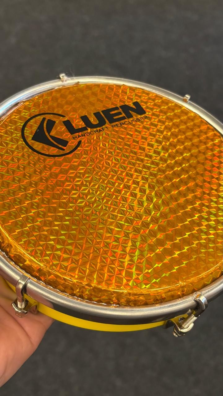 Tamborim 6" Abs Luen Pele Holografica Amarelo 