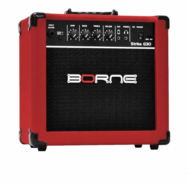 Combo Guitarra Borne Strike G30 Vermelho 