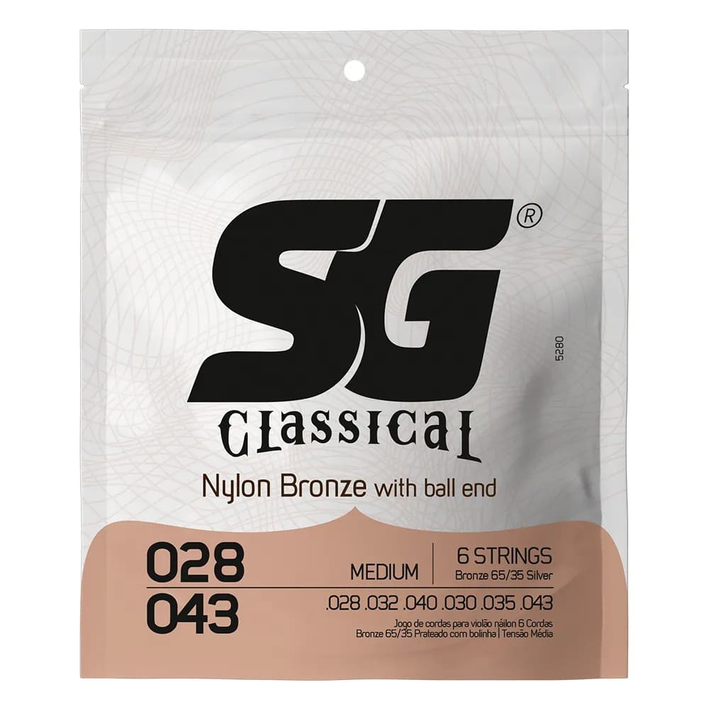 Corda sg 028 Nylon Bronze 65/35 Com Bolinha Para Violão 