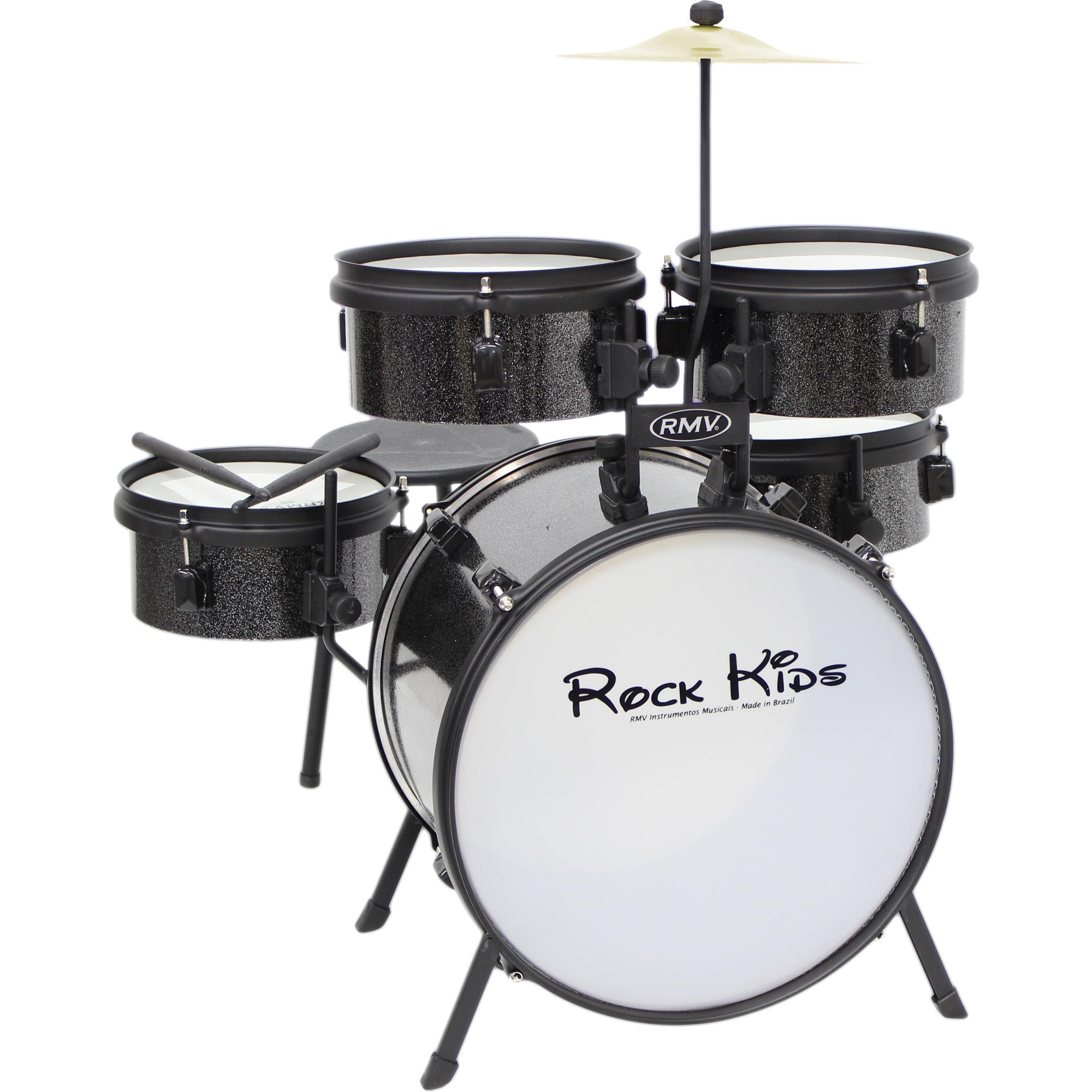 Bateria Infantil Rock Kids Prata Rmv 