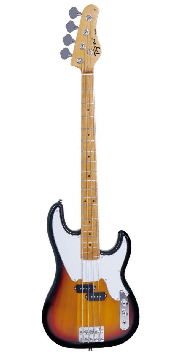 Contrabaixo Tagima Tw-66 sb Passivo 4 Cordas Sunburst Escudo Branco Precision Bass 