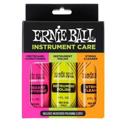 Kit de Limpeza Ernie Ball Instrument Care 3-pack Com Flanela P04225 