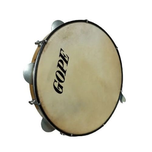 Pandeiro Gope 11” Madeira 7 Afinações Pele Animal 632pea Natural 