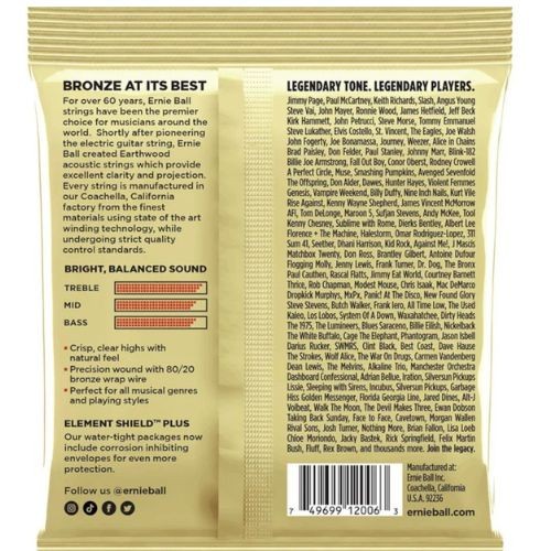 Encordoamento Violão Aço Ernie Ball Earthwood 80/20 Bronze 010-050 