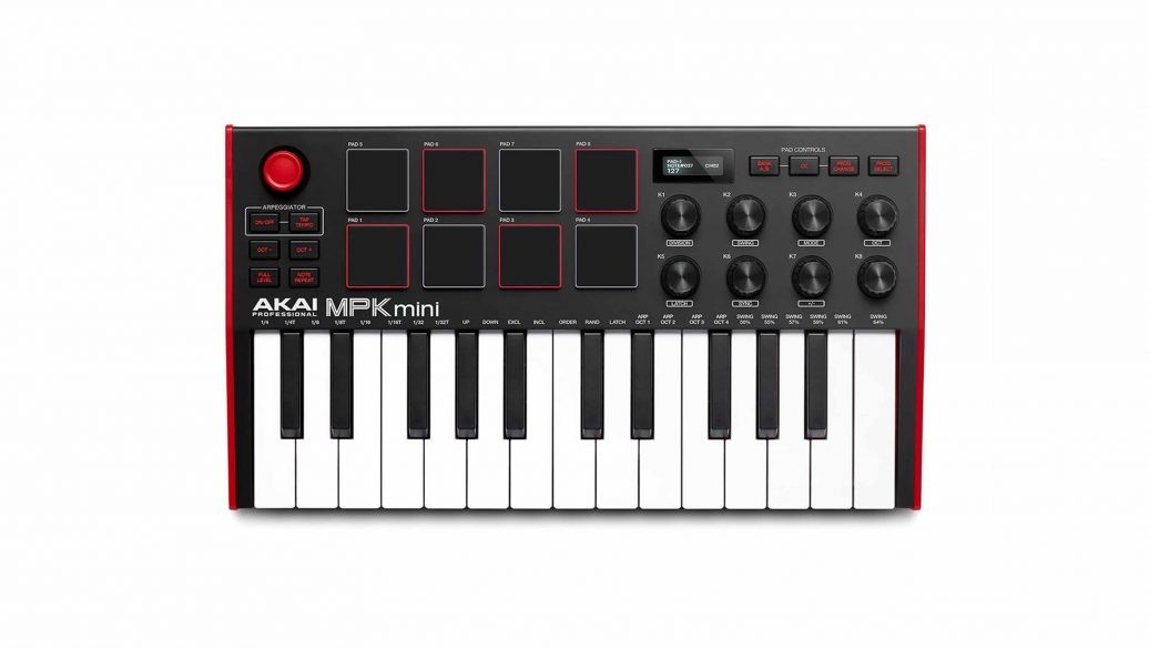 Controlador Midi Com 25 Teclas Akai Mpk Mini Mk3 Black 