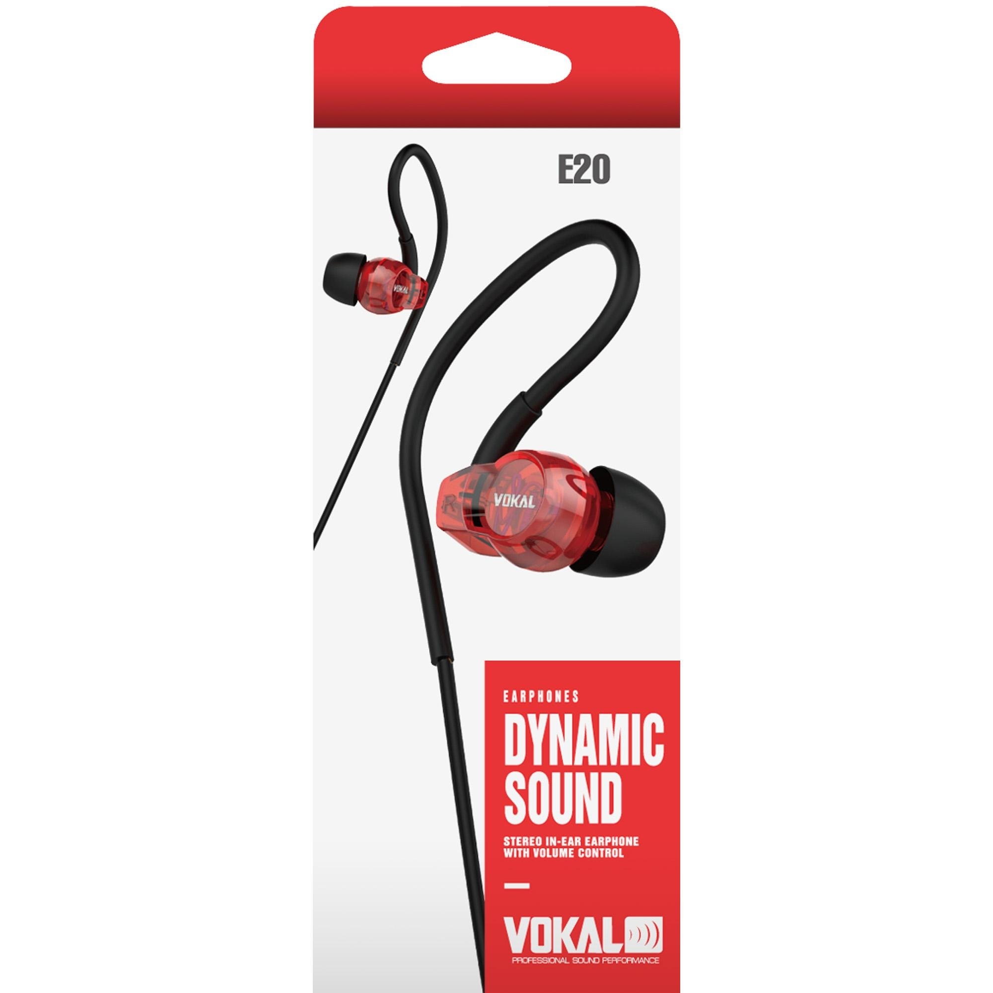 Fone de Ouvido In-ear Vokal E20 Vermelho 