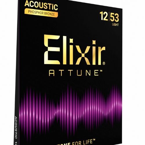 Encordoamento Elixir Attune 012-053 Light Phosphor Bronze Para Violão Aço 21052 
