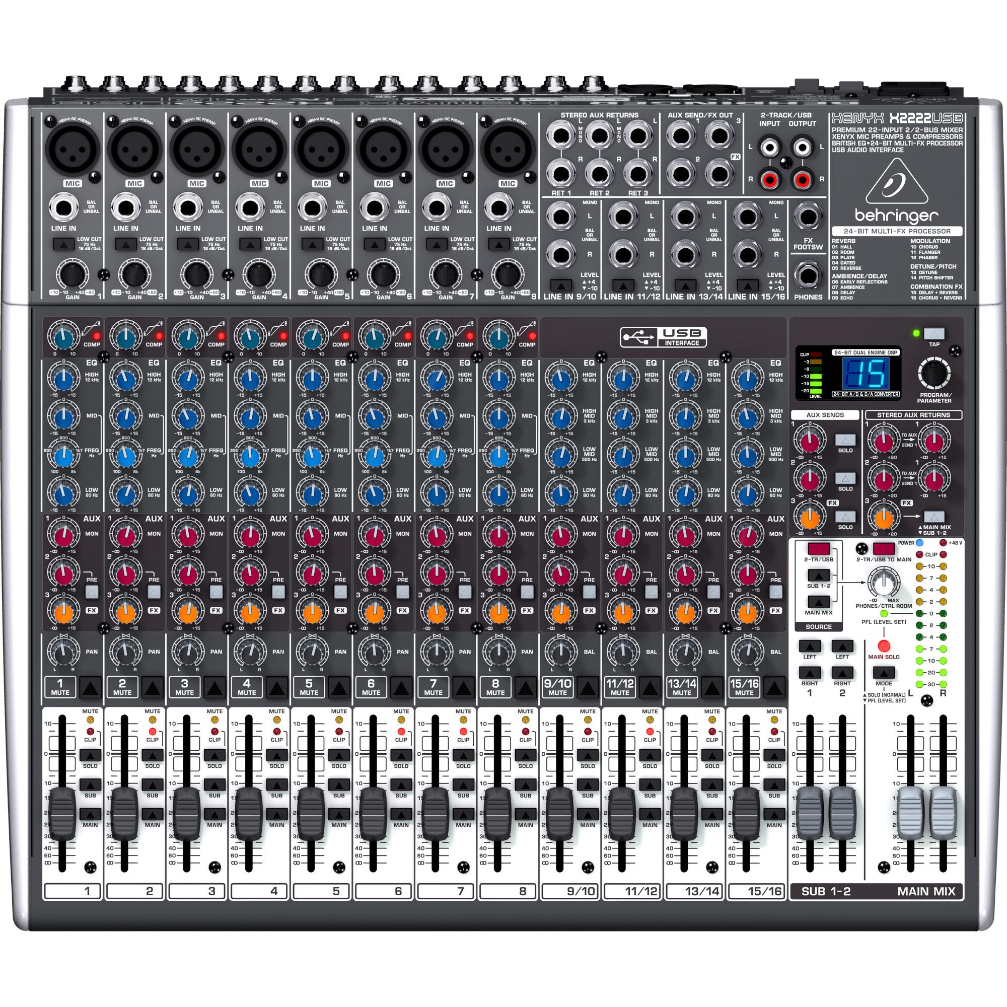 Mesa de Som 22 Canais Xenyx X2222usb Behringer 