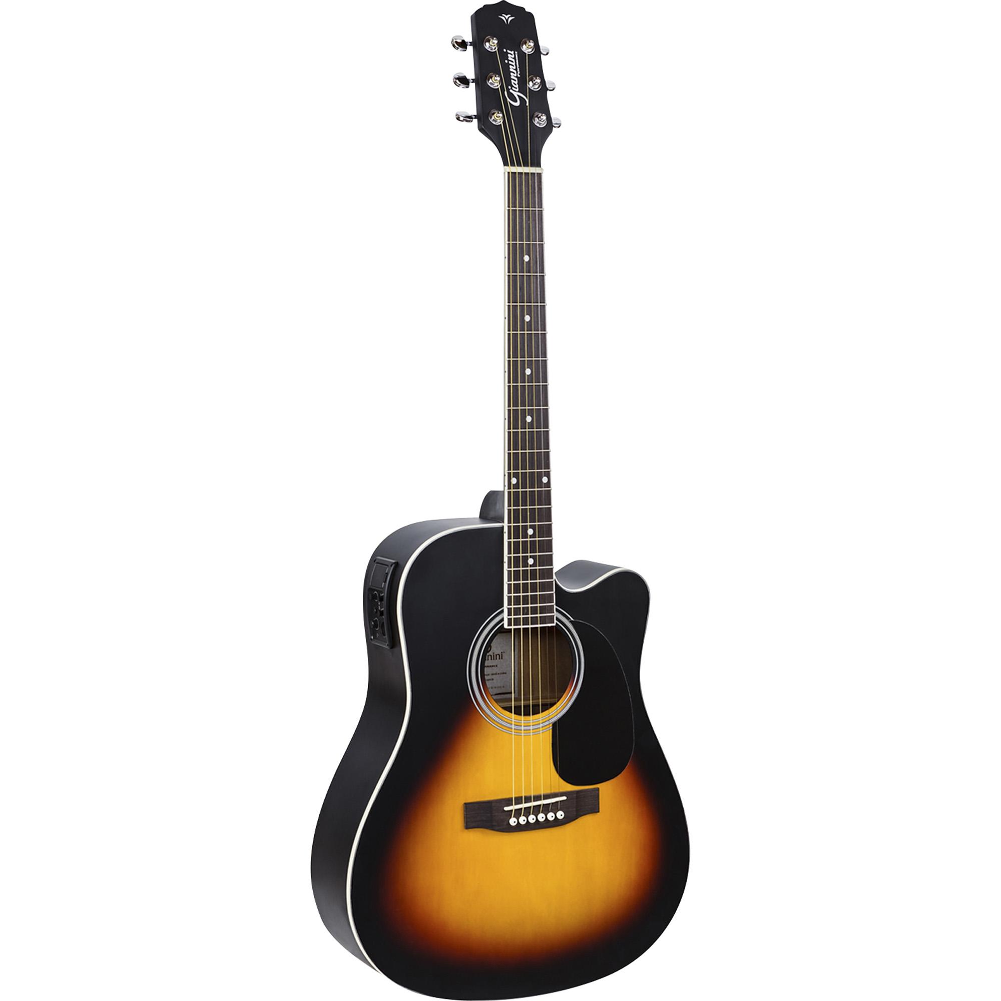 Violão Eletroacústico Aço Gdc-1 Ceq Vintage Sunburst Satin Giannini 