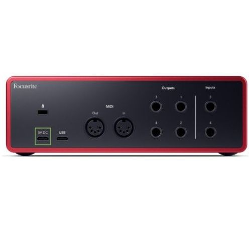 Interface de áudio Focusrite Scarlett 2i2 4th Gen Usb-c 2x2 Para Home Studio 