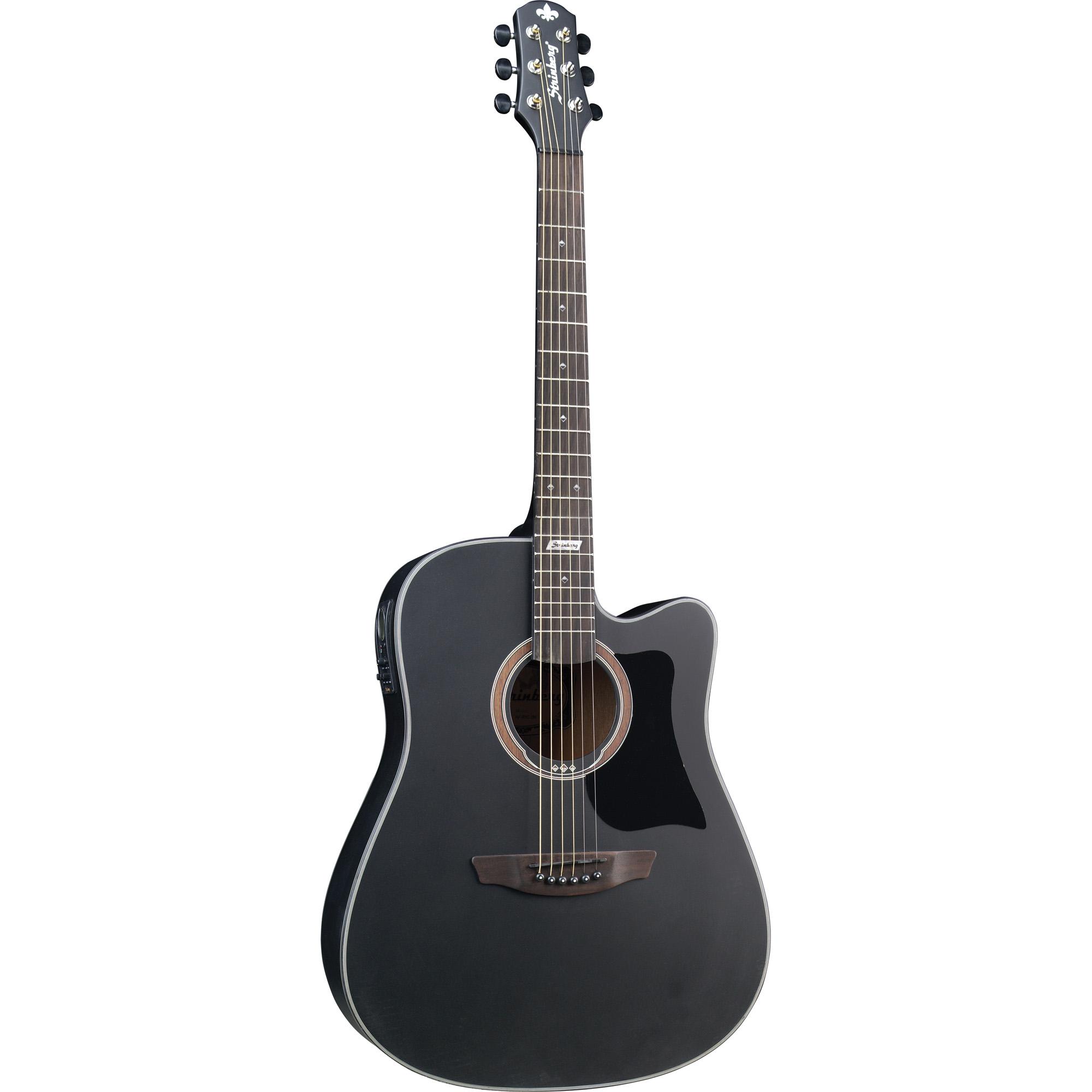 Violão Eletroacústico Folk Aço Af65c Black Satin Strinberg 