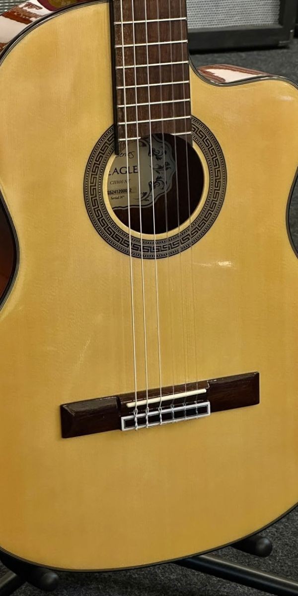 Violão Nylon Eletroacústico Eagle Ch800 Cutaway Natural Com Bag 
