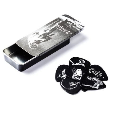 Palheta Dunlop Jimi Hendrix Silver Portrait Medium Jhpt06m – Lata Com 12 Unidades 