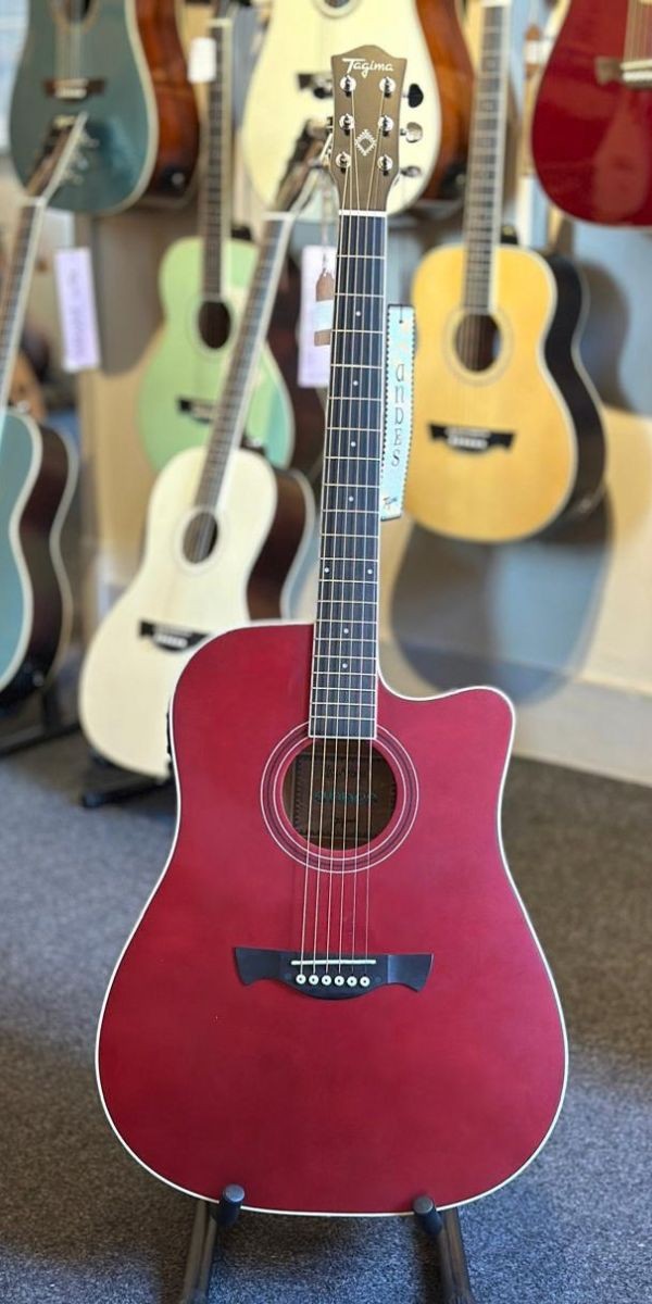 Violão Eletroacústico Tagima Andes eq Aço Cutaway Candy Apple Satin 
