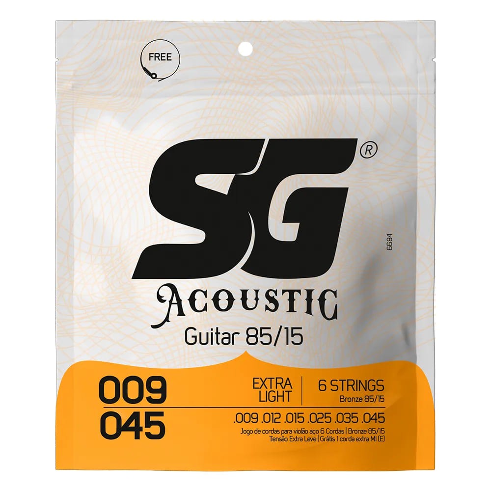 Encordoamento sg 009 Aço Bronze 85/15 Para Violão 