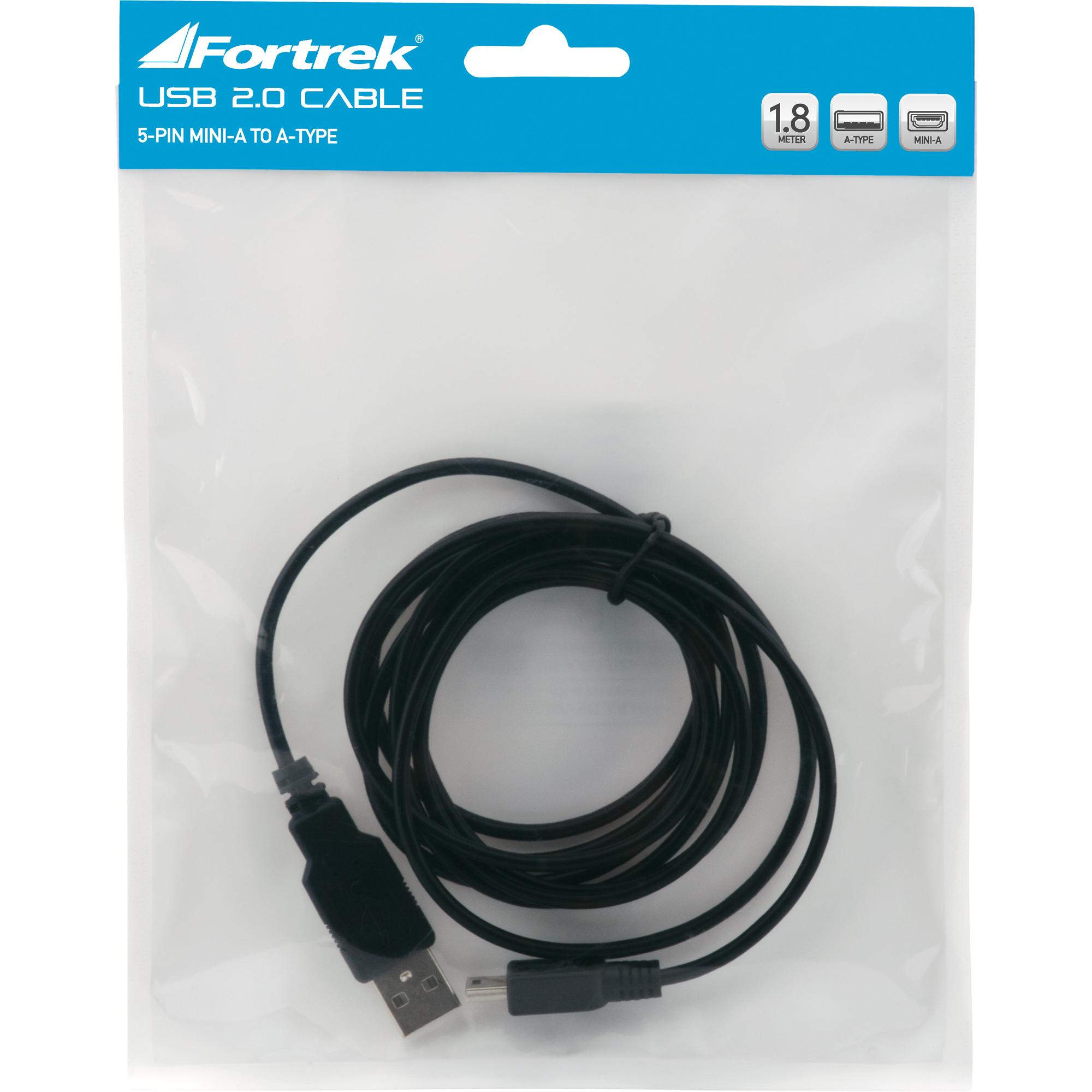 Cabo Mini Usb a Macho x Usb a Macho 1,8 Metros Usm-101 Preto Fortrek 