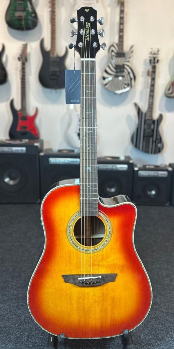 Violão Aço Elétrico Cutaway Strinberg Diamond Dd5sc Cherry Sunburst Folk Com Case 