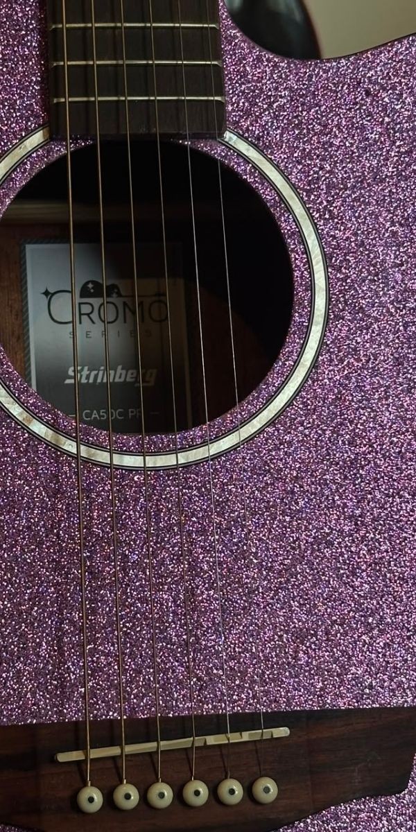 Violão Strinberg Ca50c pp Cromo Purple Sparkle Eletroacústico de Aço Com Cutaway 
