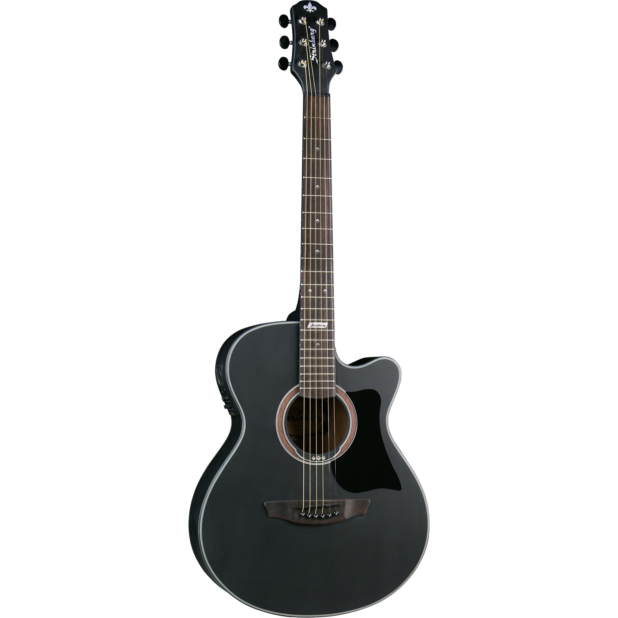 Violão Eletroacústico Artístico Aço Aw51c Black Satin Strinberg 