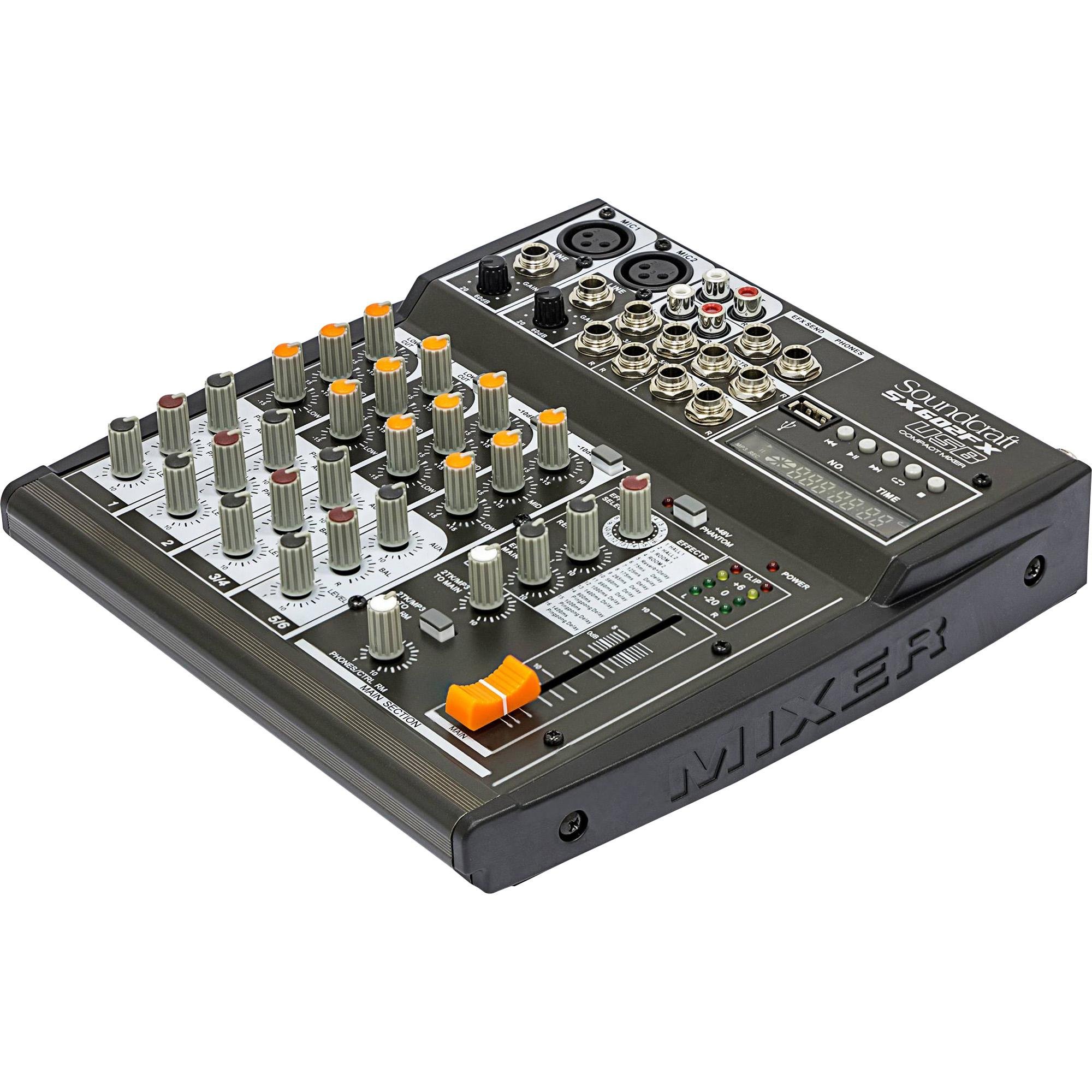 Mesa de Som 6 Canais Usb Sx602fx Soundcraft 