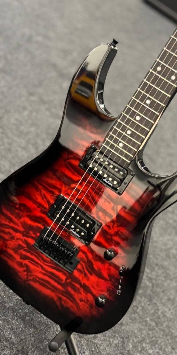 Guitarra Jackson js Dinky Js11q Transparente Red 