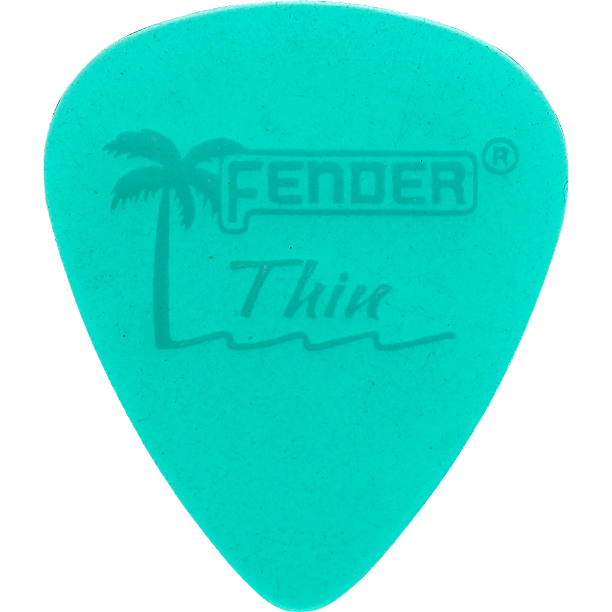 Palheta California Clear Fina Verde Fender (c/ 12unid.) 