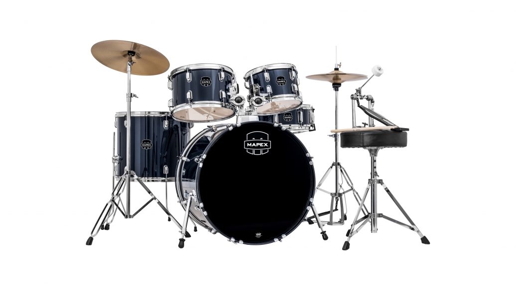 Bateria Mapex Prodigy Azul 5 Peças Com Banco e Pratos 