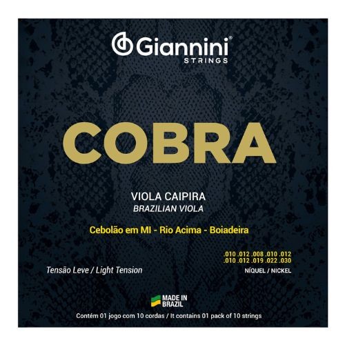 Encordoamento Para Viola Giannini Cobra Níquel Gesvnl Leve 